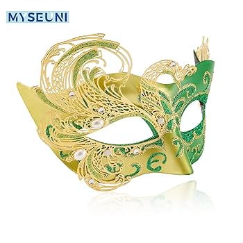 Amazon.com: MYSEUNI 2025 New Green Masquerade Mask for Women